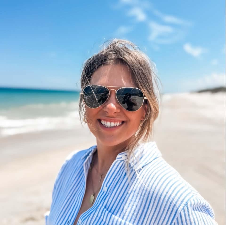Storie Esquell on the beach